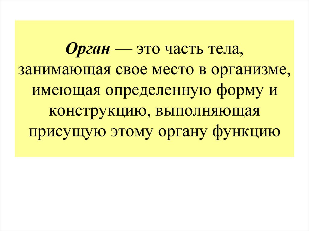 Органы имеющие общее происхождение единый план строения выполняющие общую функцию