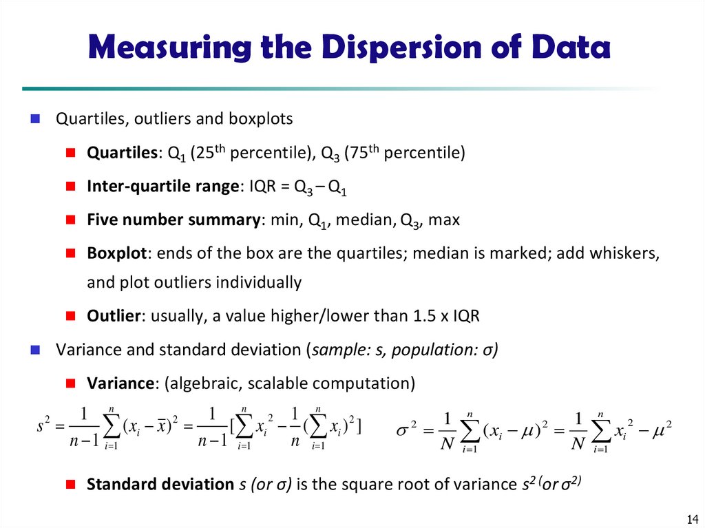 Measuring the Dispersion of Data