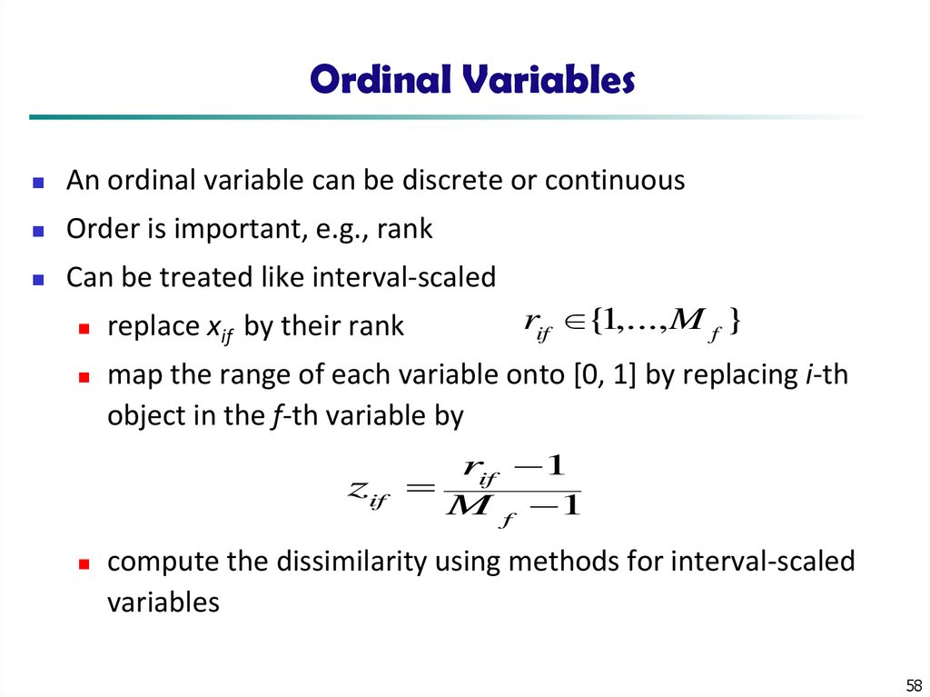 Ordinal Variables