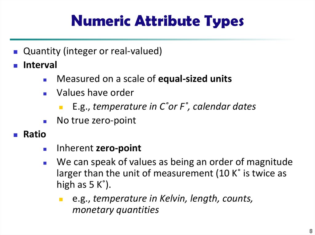 Numeric Attribute Types