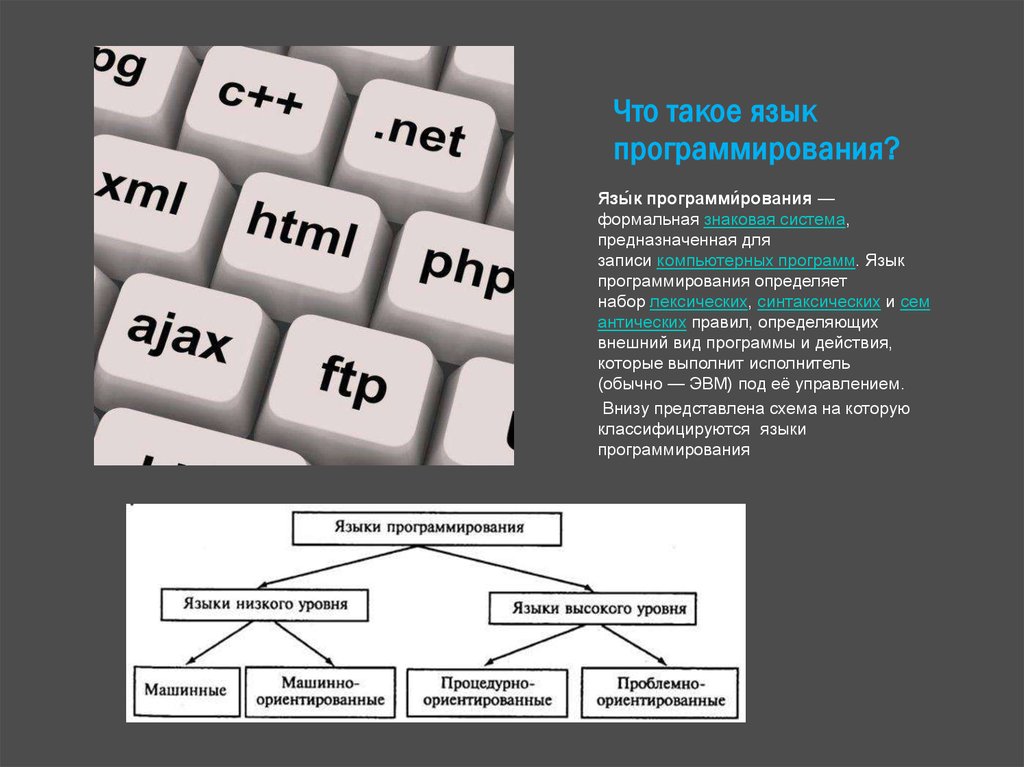 Презентация про языки программирования на английском