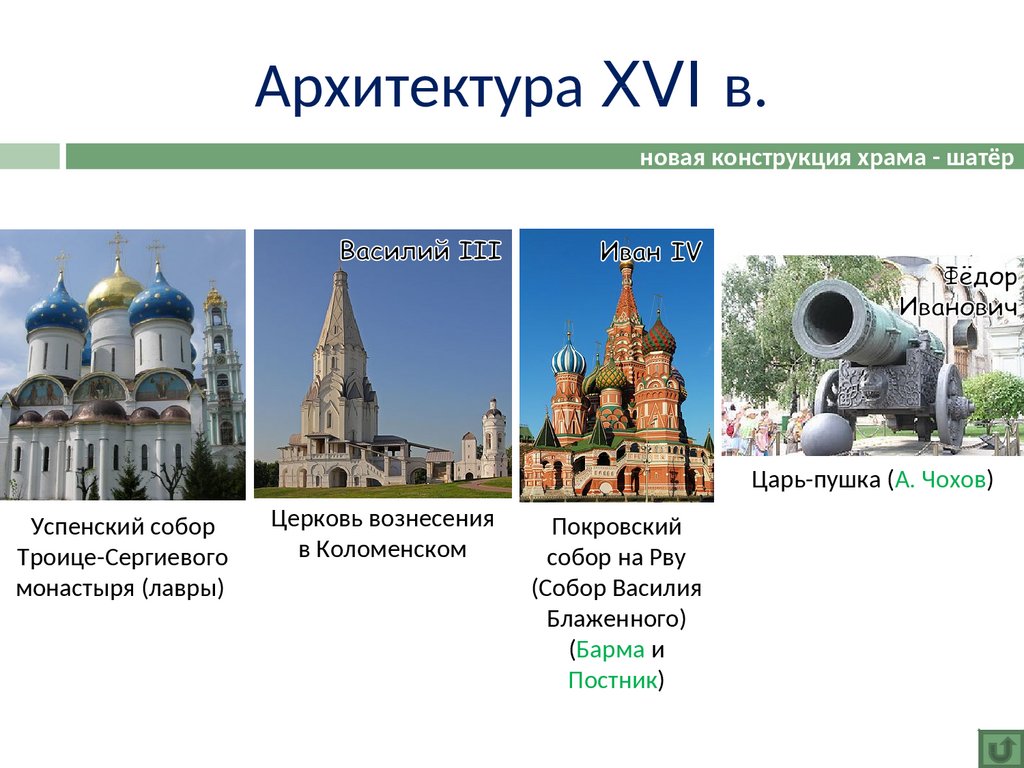 Памятники культуры 16 века в россии 7