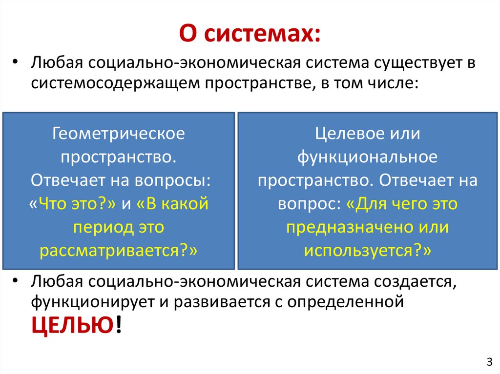 О системах: