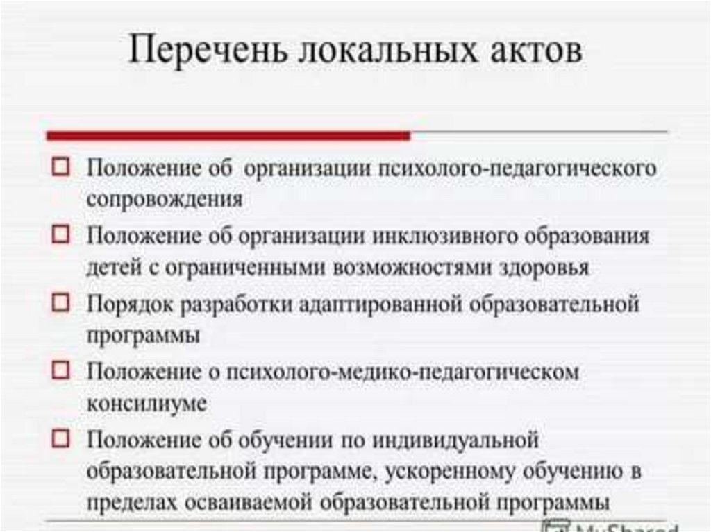 Локальные нормативные акты дошкольной образовательной организации