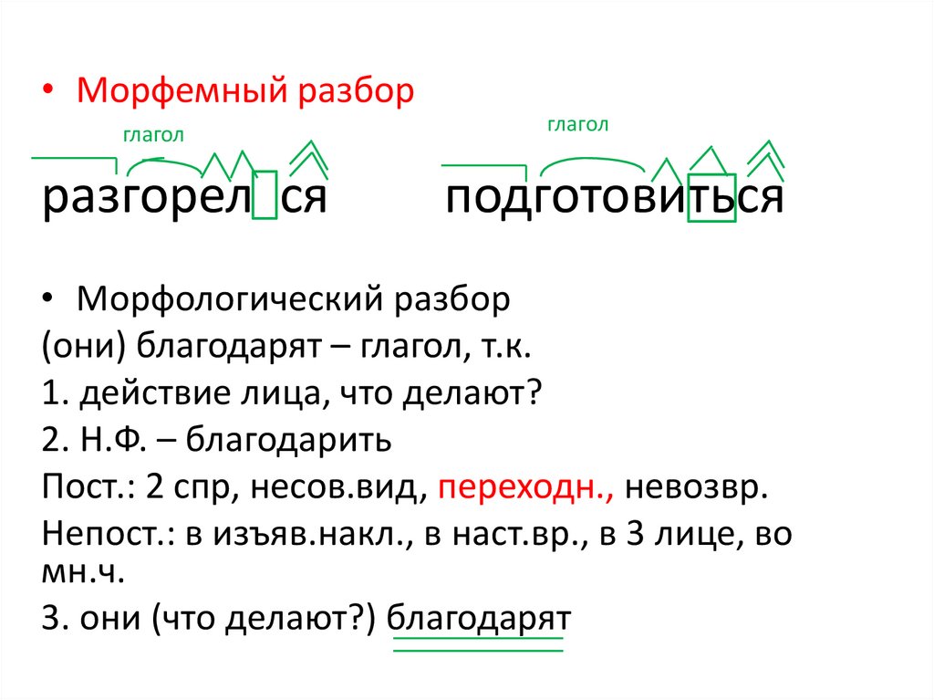 Образец морфемного разбора