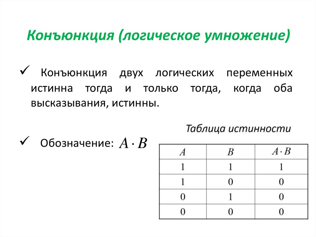 Конъюнкция на схеме