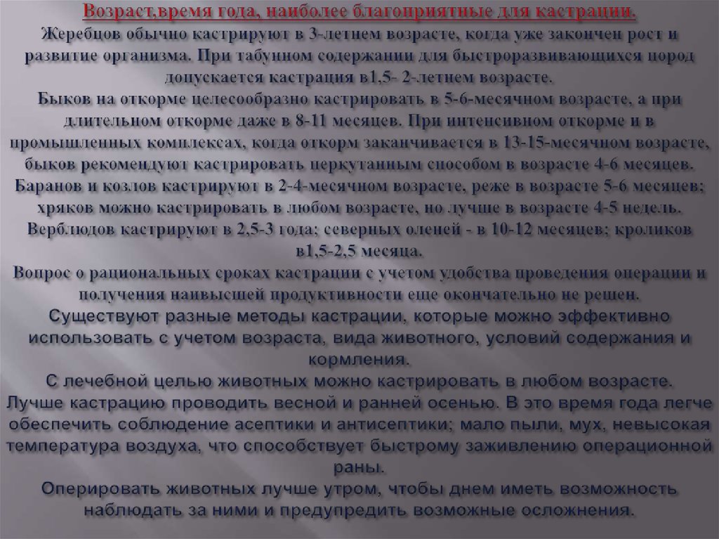 Способы кастрации жеребцов. Оптимальный Возраст для кастрации Жеребцов:. Цель кастрации Жеребцов. Эмаскулятор для кастрации Жеребцов. Перкутанный способ кастрации.