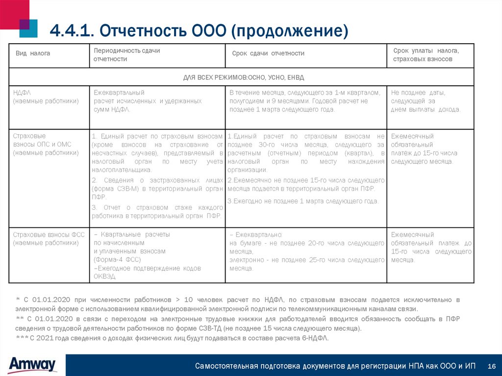 Налоговые отчеты ооо