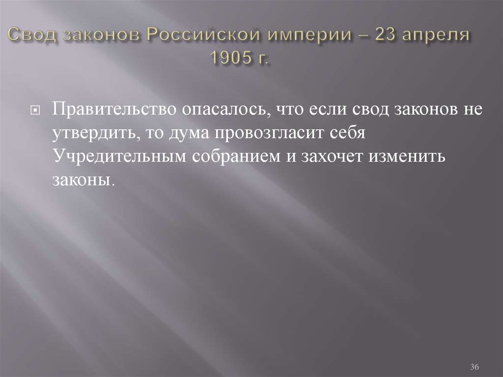 Свод законов Российской империи – 23 апреля 1905 г.
