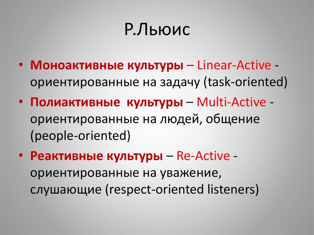 Согласно культуре. Типология культур Ричарда Льюиса. Ричард Льюис культуры. Классификация Ричарда Льюиса. Модель Льюиса культурные типы.