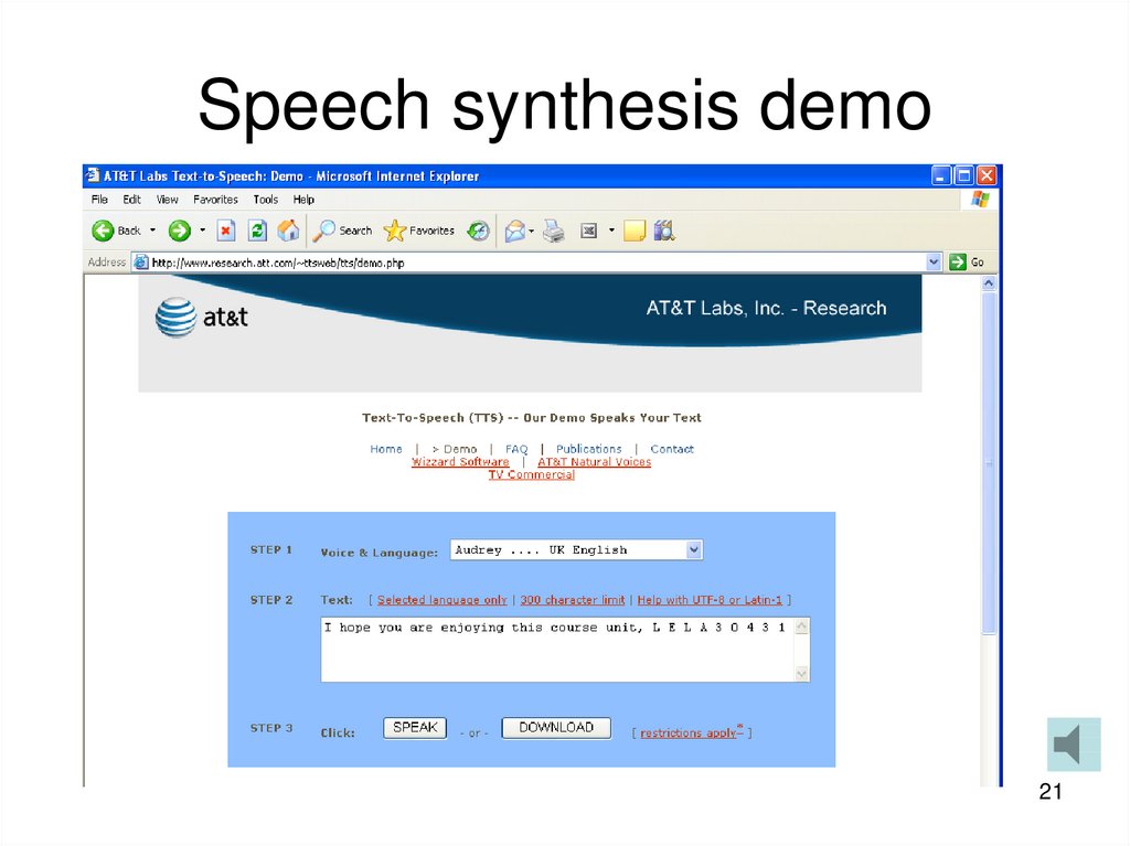 speech synthesis online
