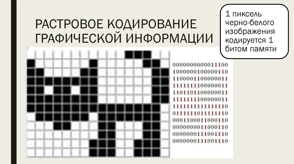 Растровое изображение представляется в памяти компьютера