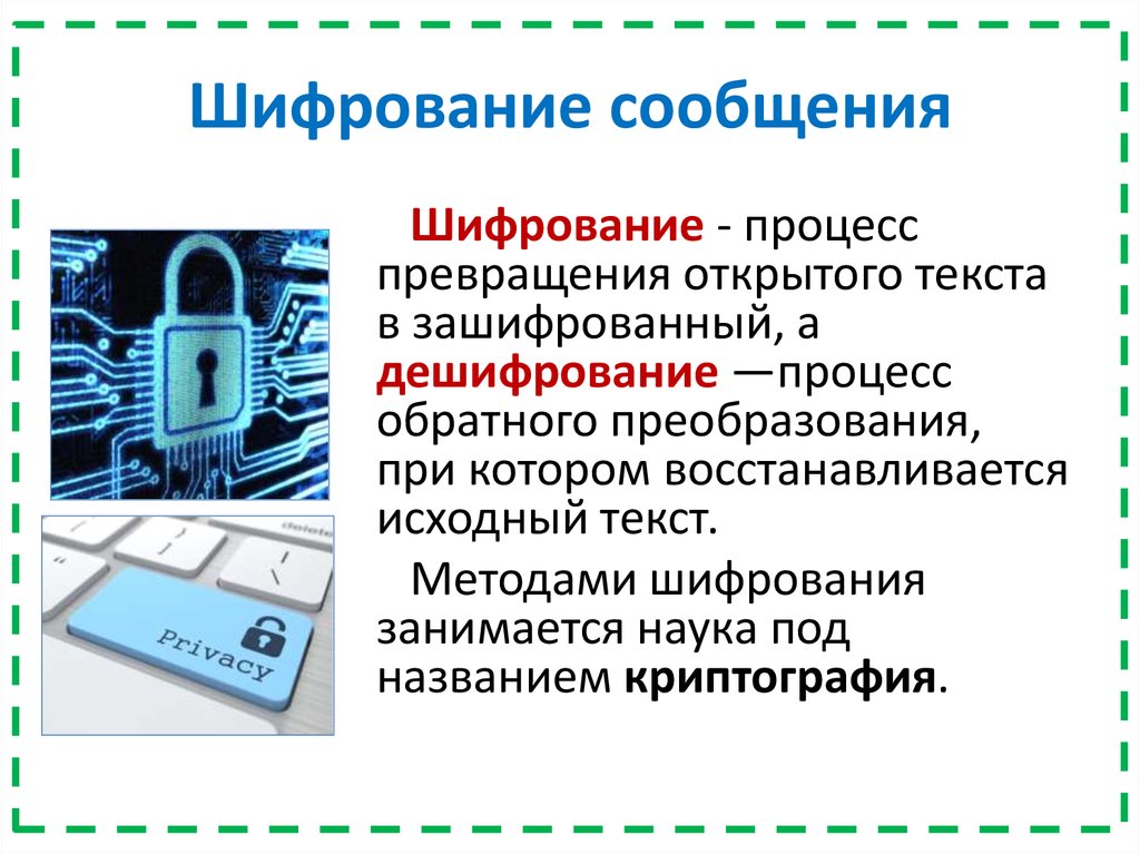 Защита информации методом шифрования