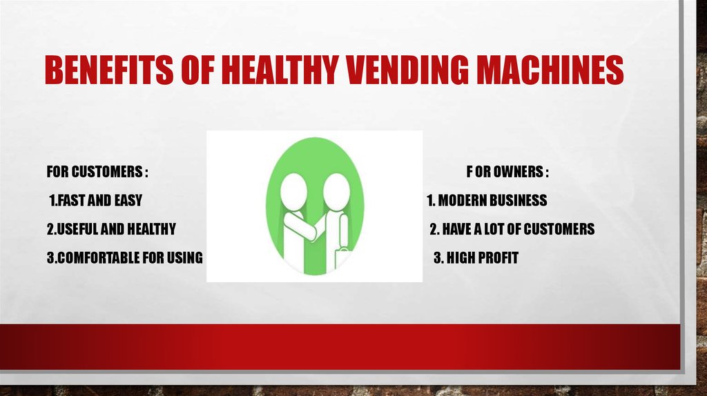 BENEFITS of Healthy vending machines