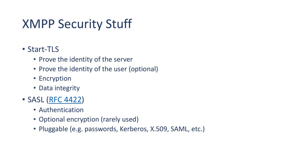 XMPP Security Stuff