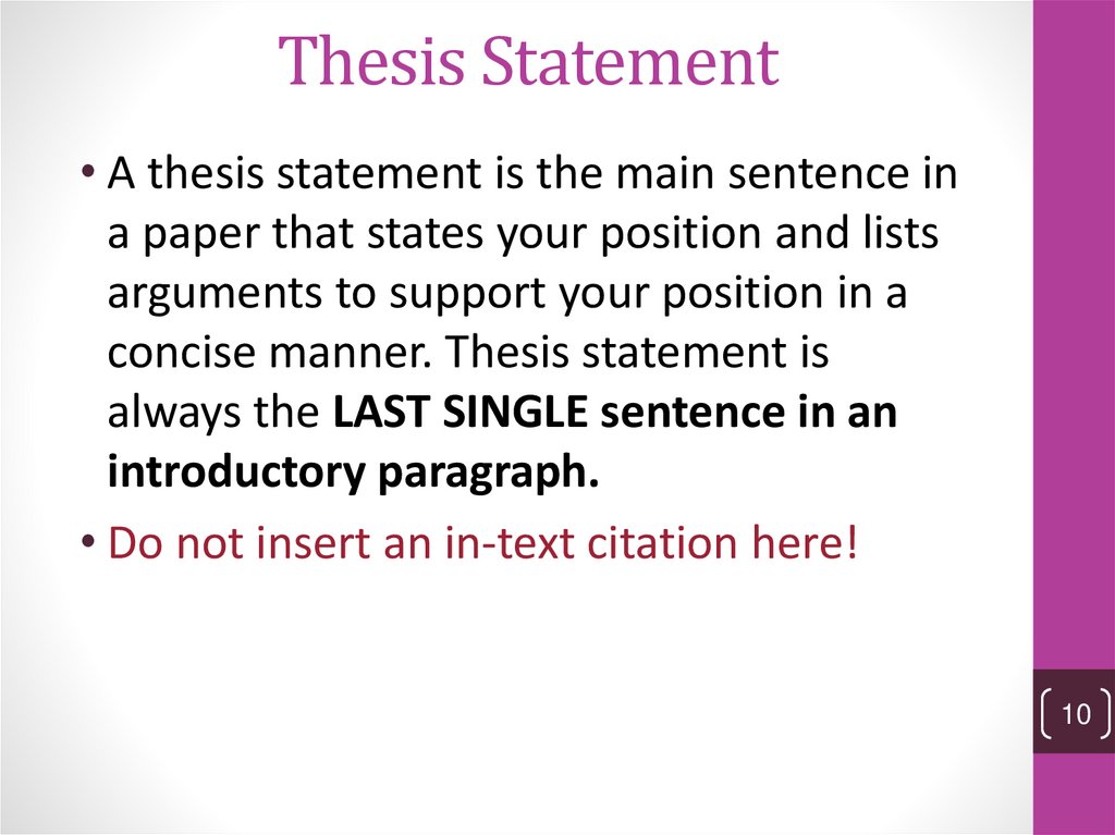 when should a thesis statement appear in your essay