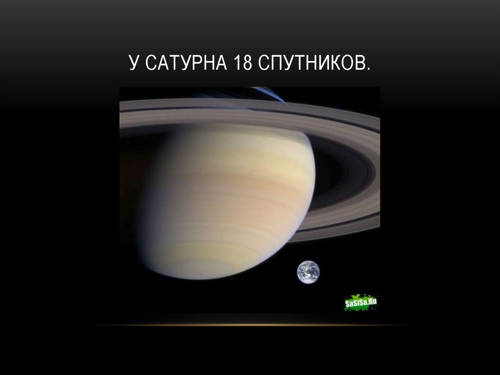 У Сатурна 18 спутников.