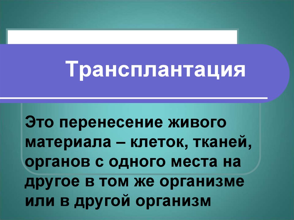 Трансплантология хирургия презентация