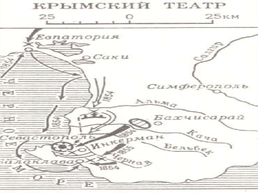 Карта крымская война 1853 1856 контурная 9 класс по истории