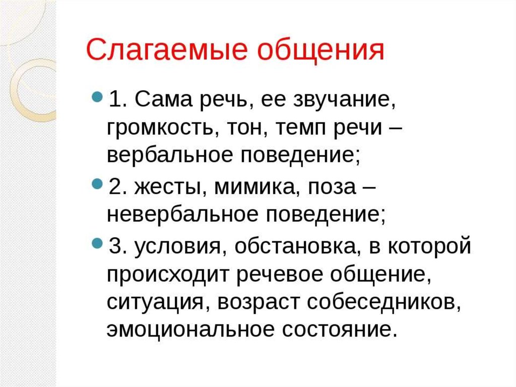 Условия эффективного разговора презентация