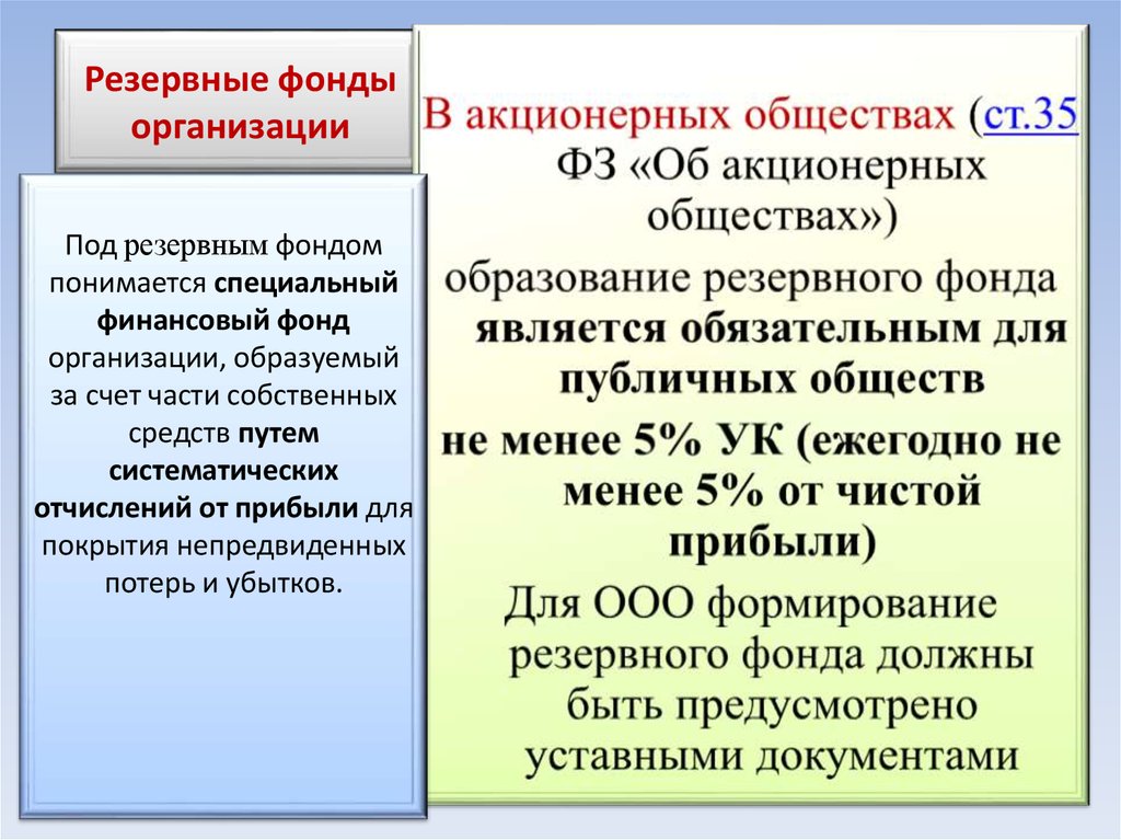 Фонды понятие. Создание резервного фонда предприятия. Резервный фонд организации. Формирование резервного фонда ООО. Резервный фонд организации формируется за счёт.