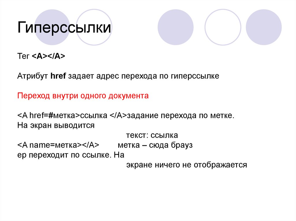 Обратная гиперссылка в презентации