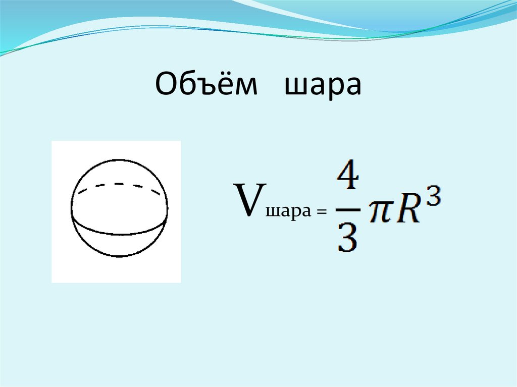 Шар формулы площади и объема
