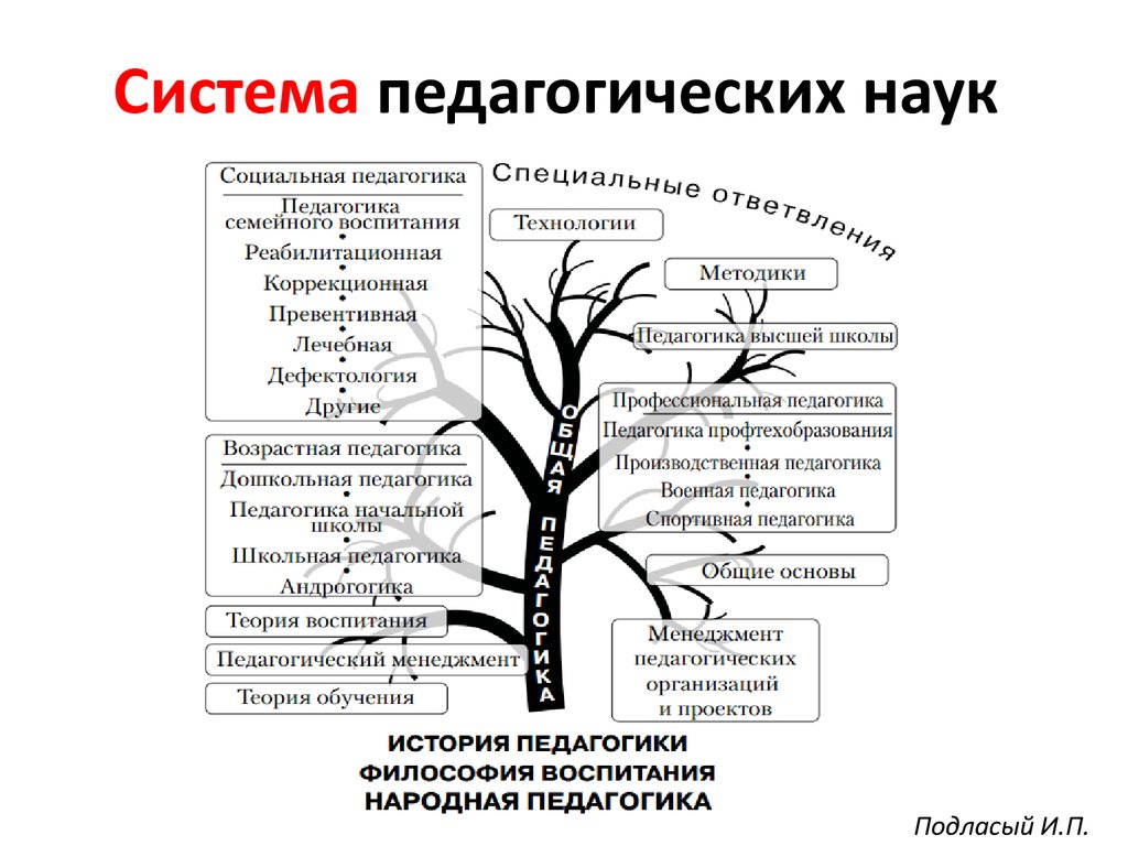 Науки входящие в систему педагогических