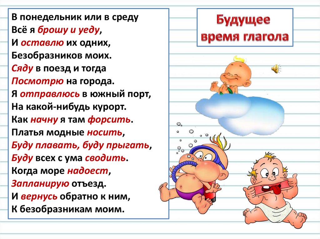 Презентация русский язык 4 класс время глагола