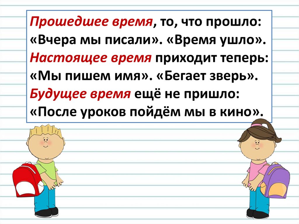 Времена глаголов 2 лицо глаголов 3 класс презентация