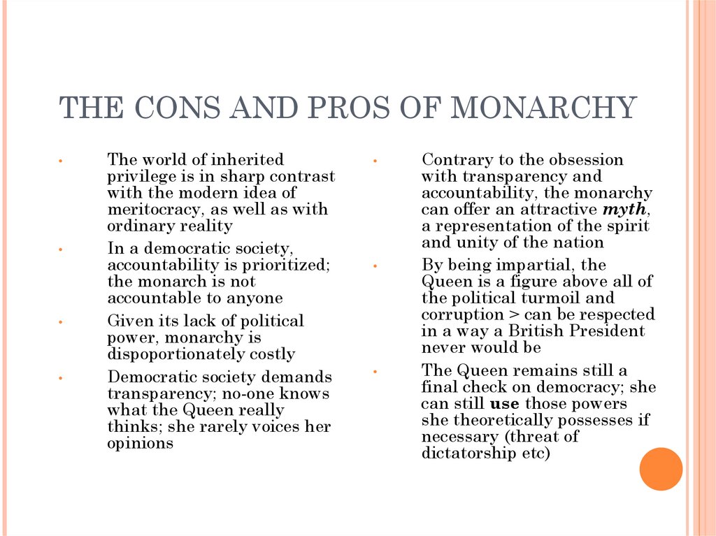 pros and cons of monarchy essay