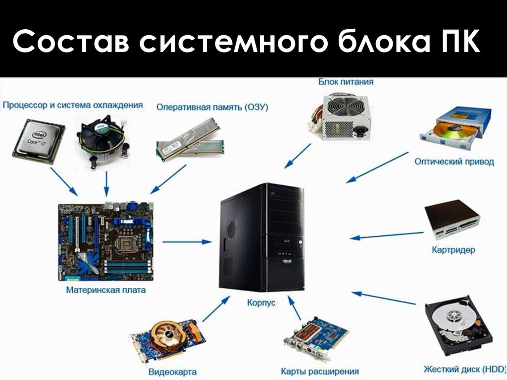 Укажите правильный вариант состава персонального компьютера