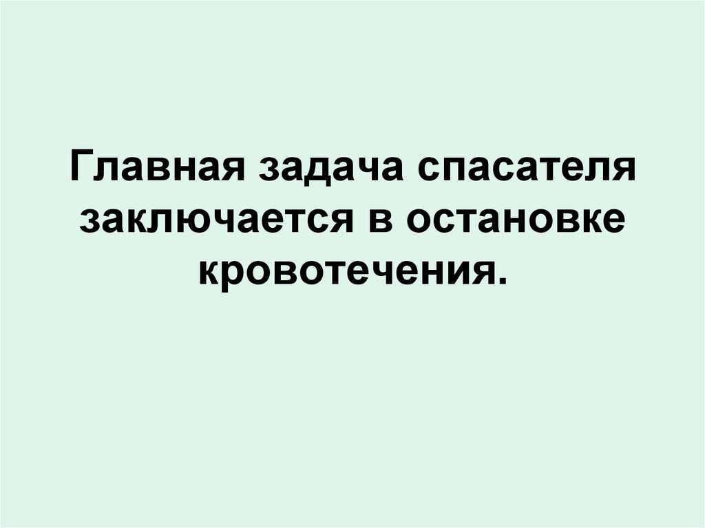 Главная задача спасателя заключается в остановке кровотечения.