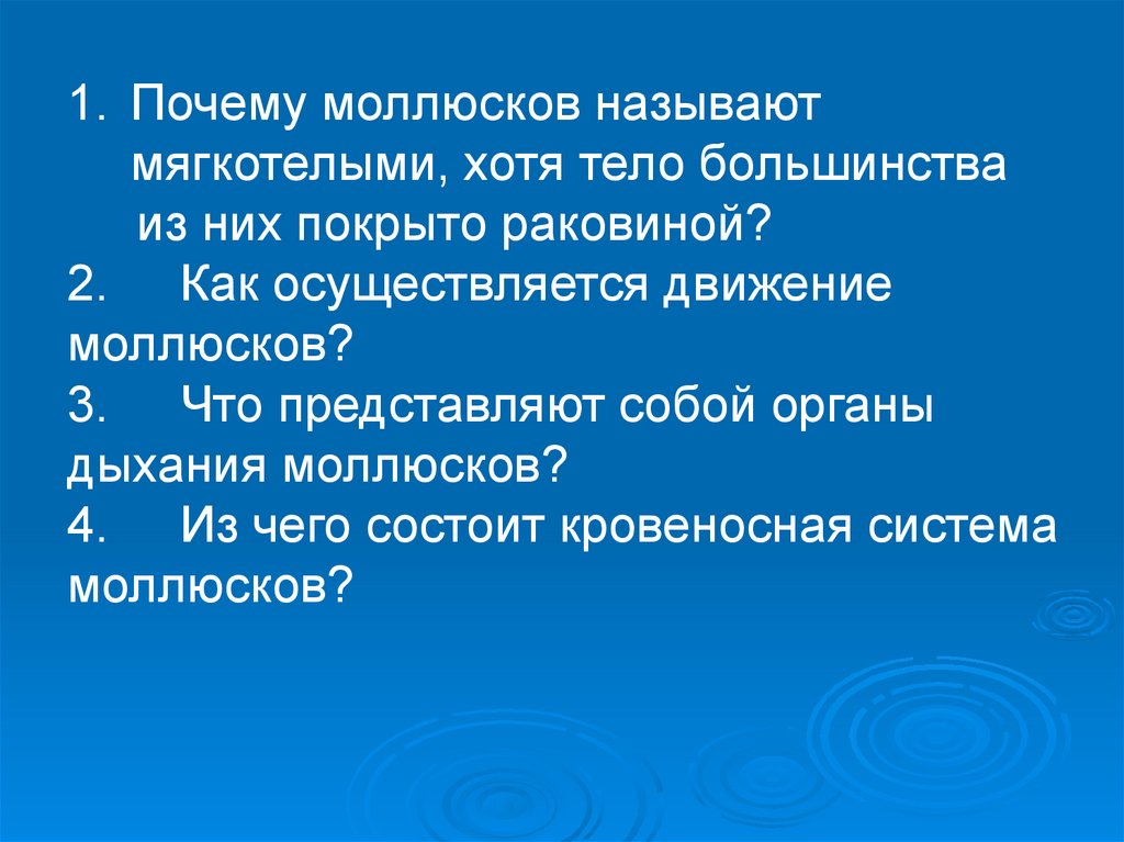 Движение моллюсков. Почему моллюсков называют так.