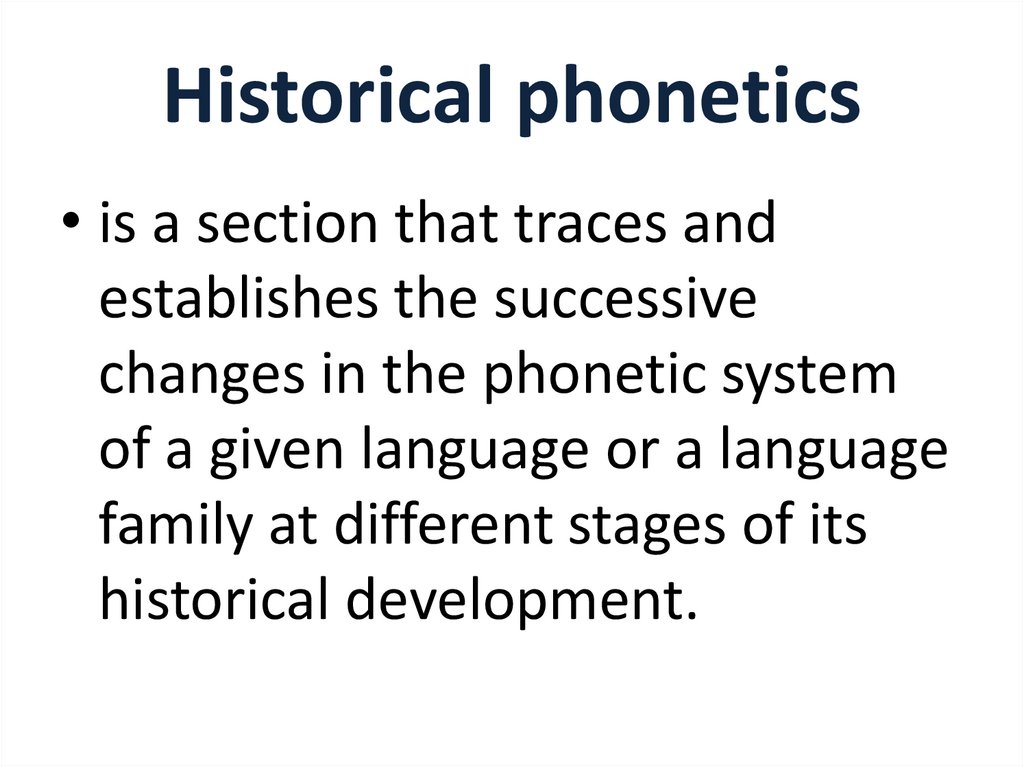 Historical phonetics