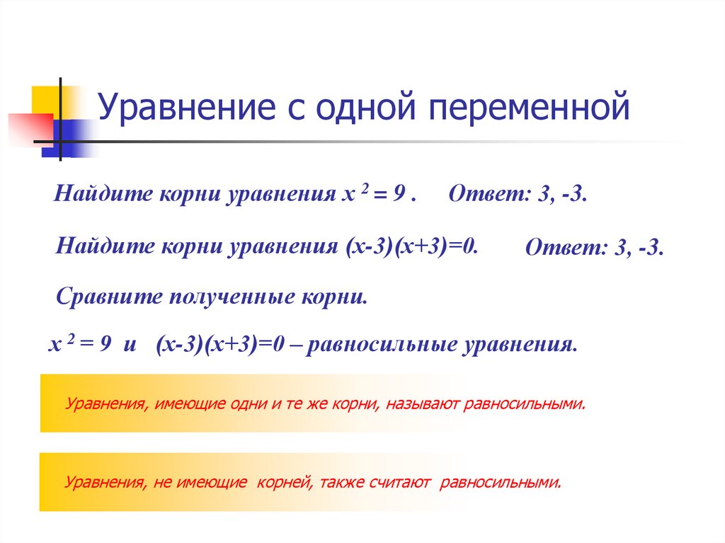 Корнем уравнения 1. Корень уравнения с одной переменной пример. Корни линейного уравнения с одной переменной 7 класс. Уравнение с 1 переменной корень уравнения примеры. Уравнение с одной переменной, корень уравнения.