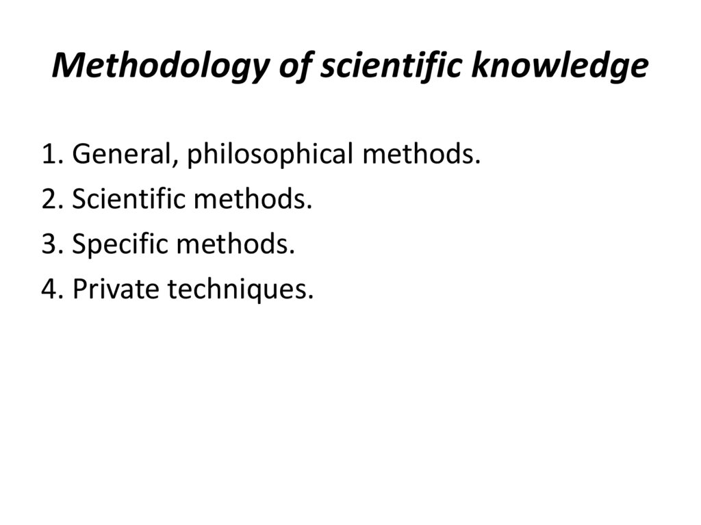 Methodology of scientific knowledge