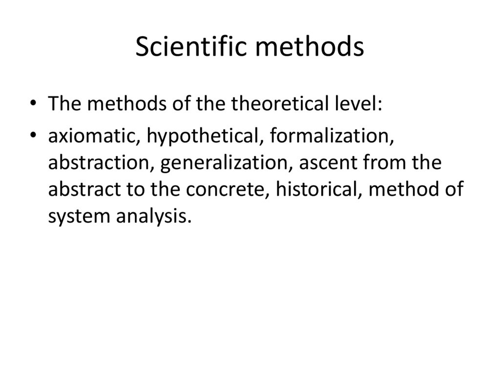 Scientific methods