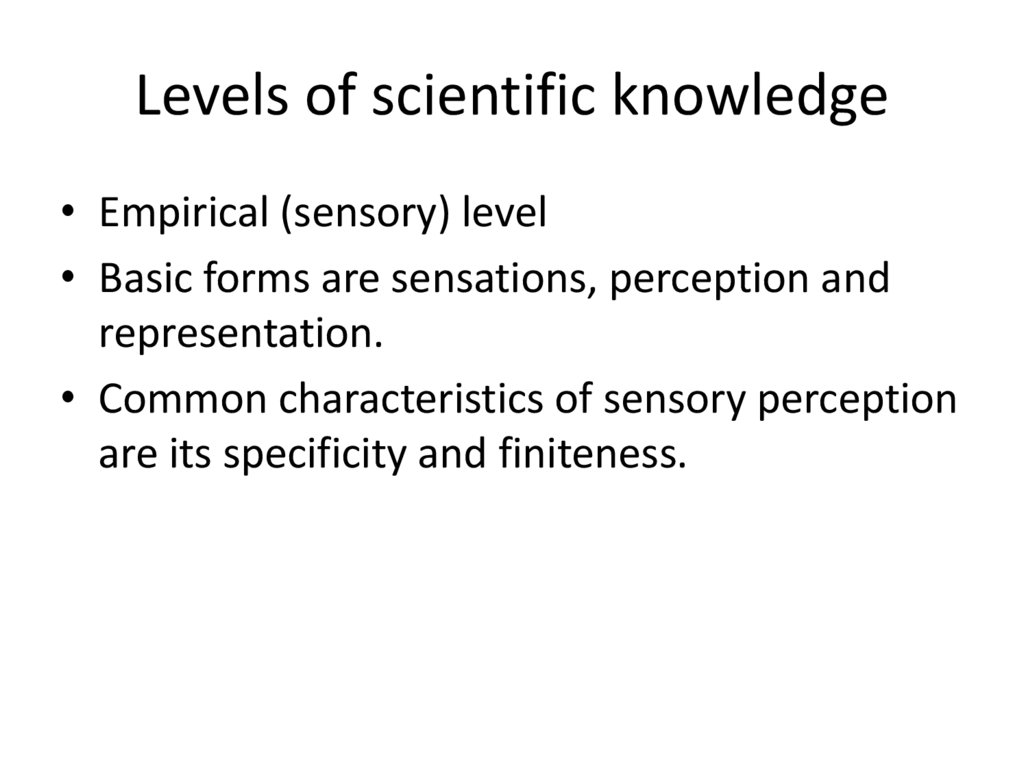Levels of scientific knowledge