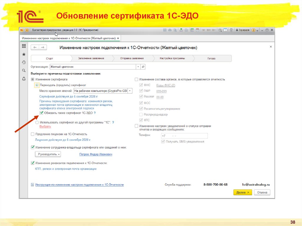 Как обновить сертификат. Сертификат 1с отчетность. Сертификат для Эдо 1с. Обновление сертификата 1с отчетность. Сертификат Эдо в 1с продлить.