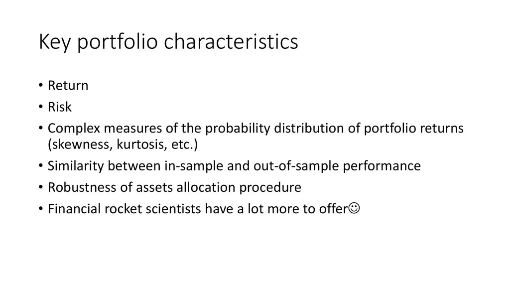 Key portfolio characteristics