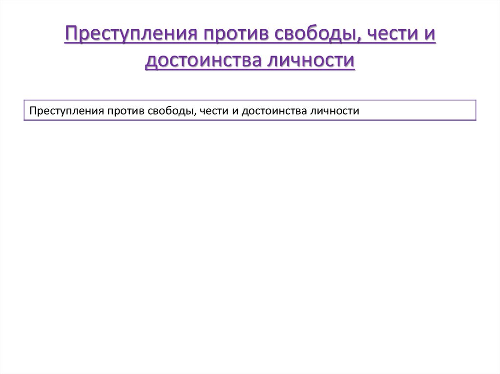 Против свободы чести и достоинства личности