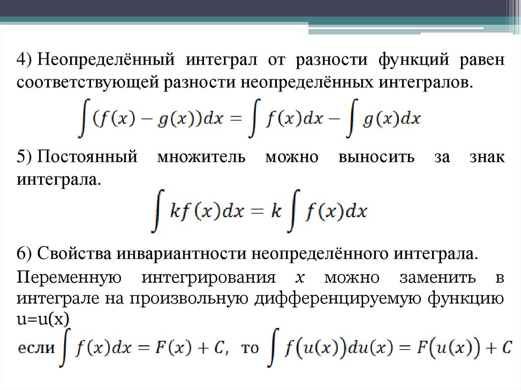 Неопределенный интеграл презентация