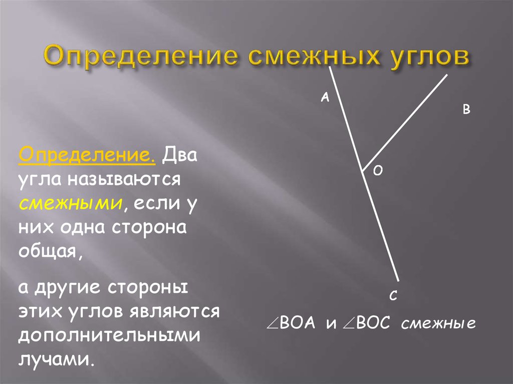 Два смежных угла. Определение смежных углов. Смежные и вертикальные углы определение. Смежные углы определение и свойства. Общая сторона смежных углов.