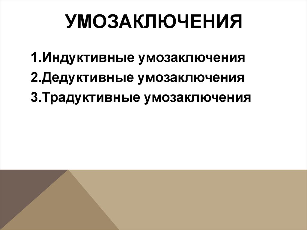 Дедуктивное и индуктивное умозаключение