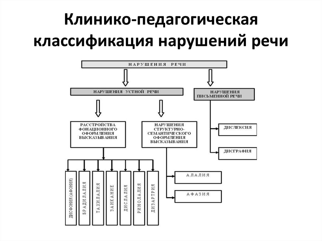 Педагогическая классификация нарушений