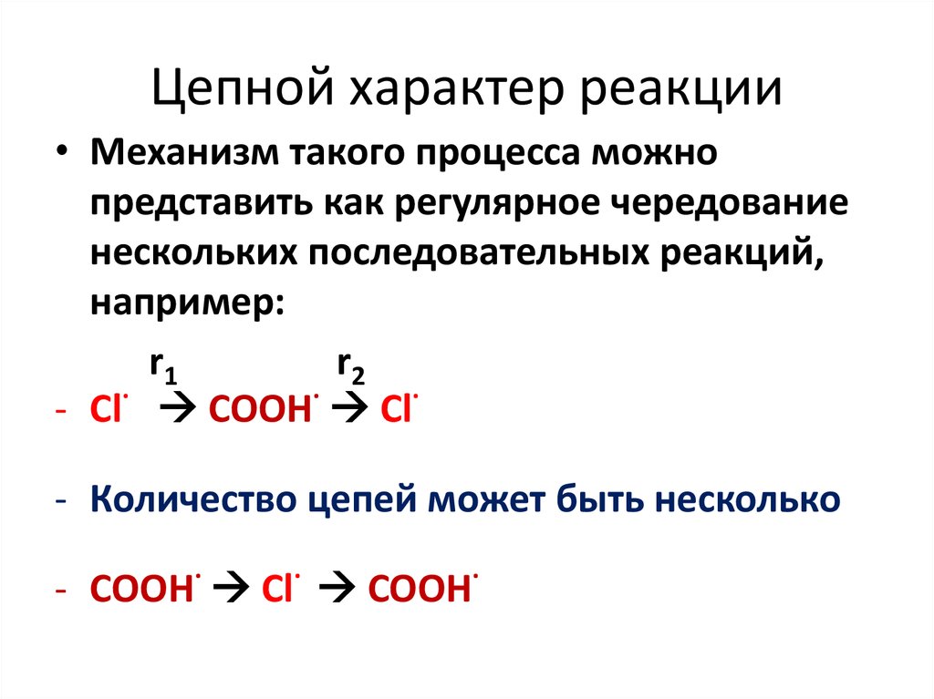 Определение цепных реакций. Характер реакции. Цепной характер реакции. Механизм цепной реакции. Механизм характер реакции.