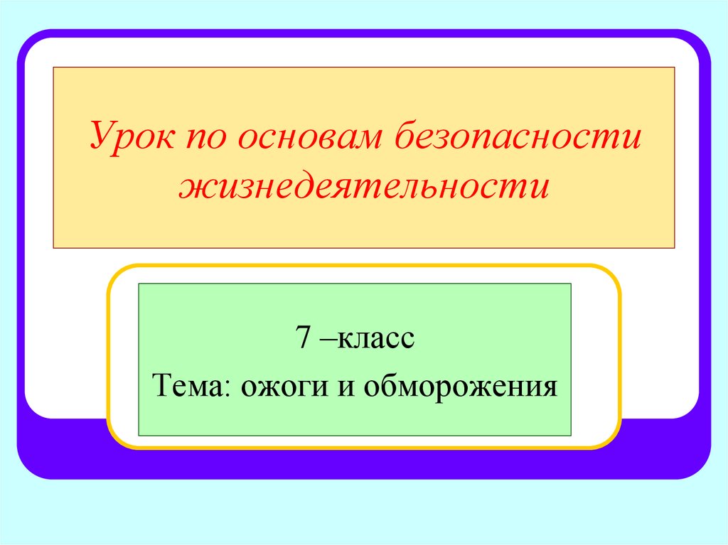 Обж 7 класс презентация