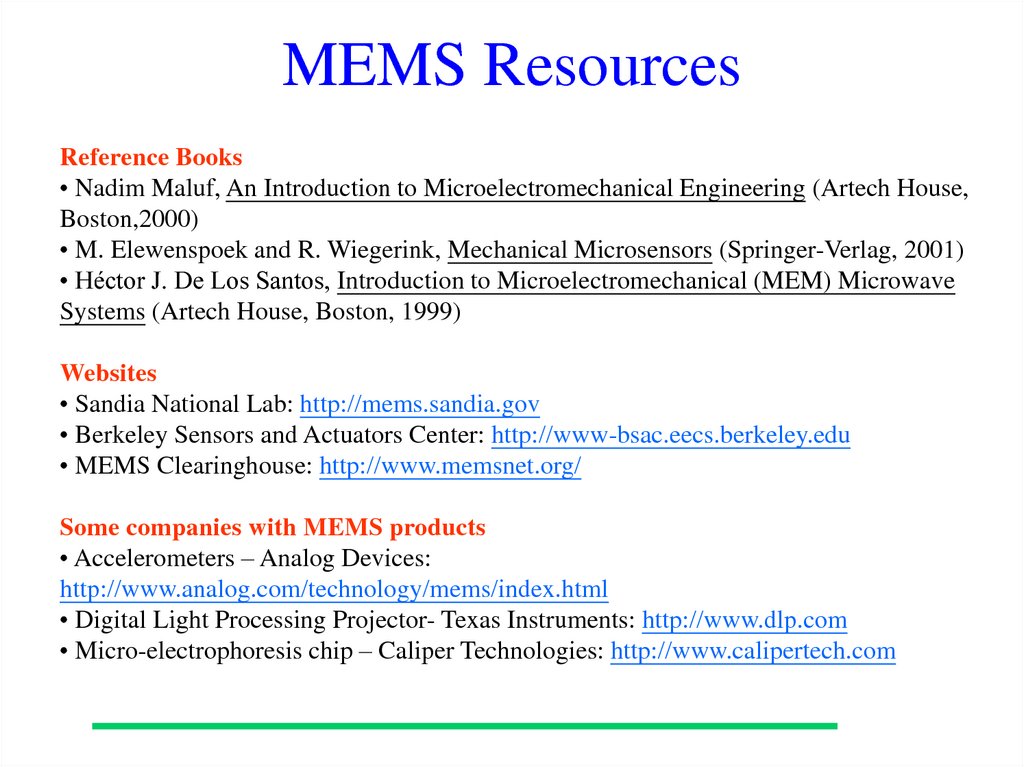 MEMS Resources