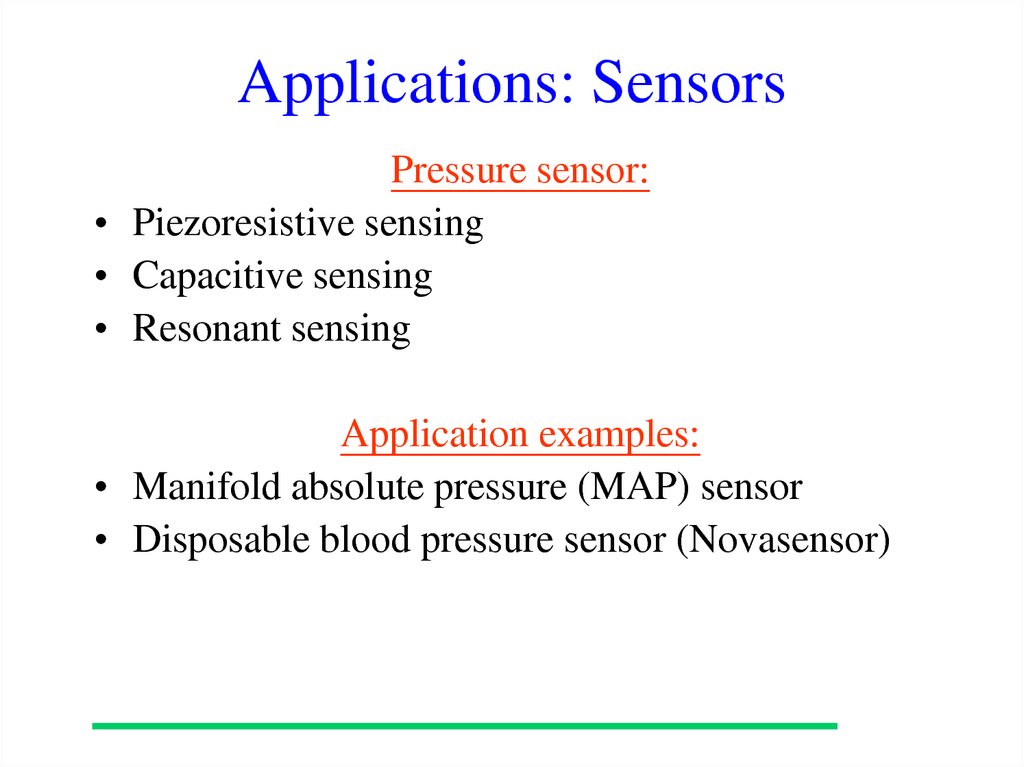 Applications: Sensors